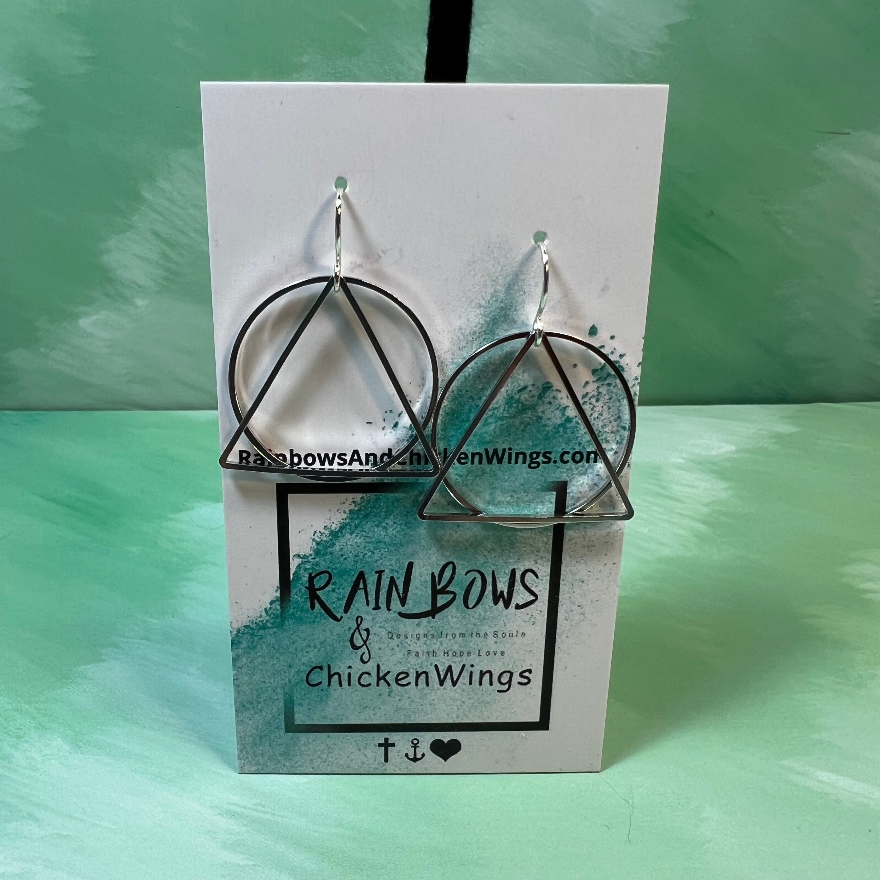 ALCOHOLICS ANONYMOUS SYMBOL EARRINGS BE PROUD OF YOUR RECOVERY