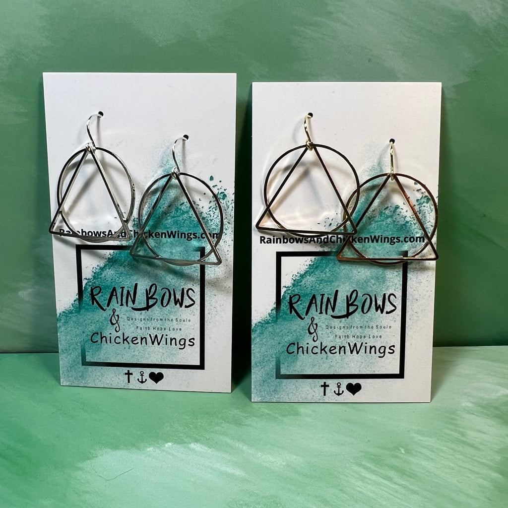 ALCOHOLICS ANONYMOUS SYMBOL EARRINGS BE PROUD OF YOUR RECOVERY