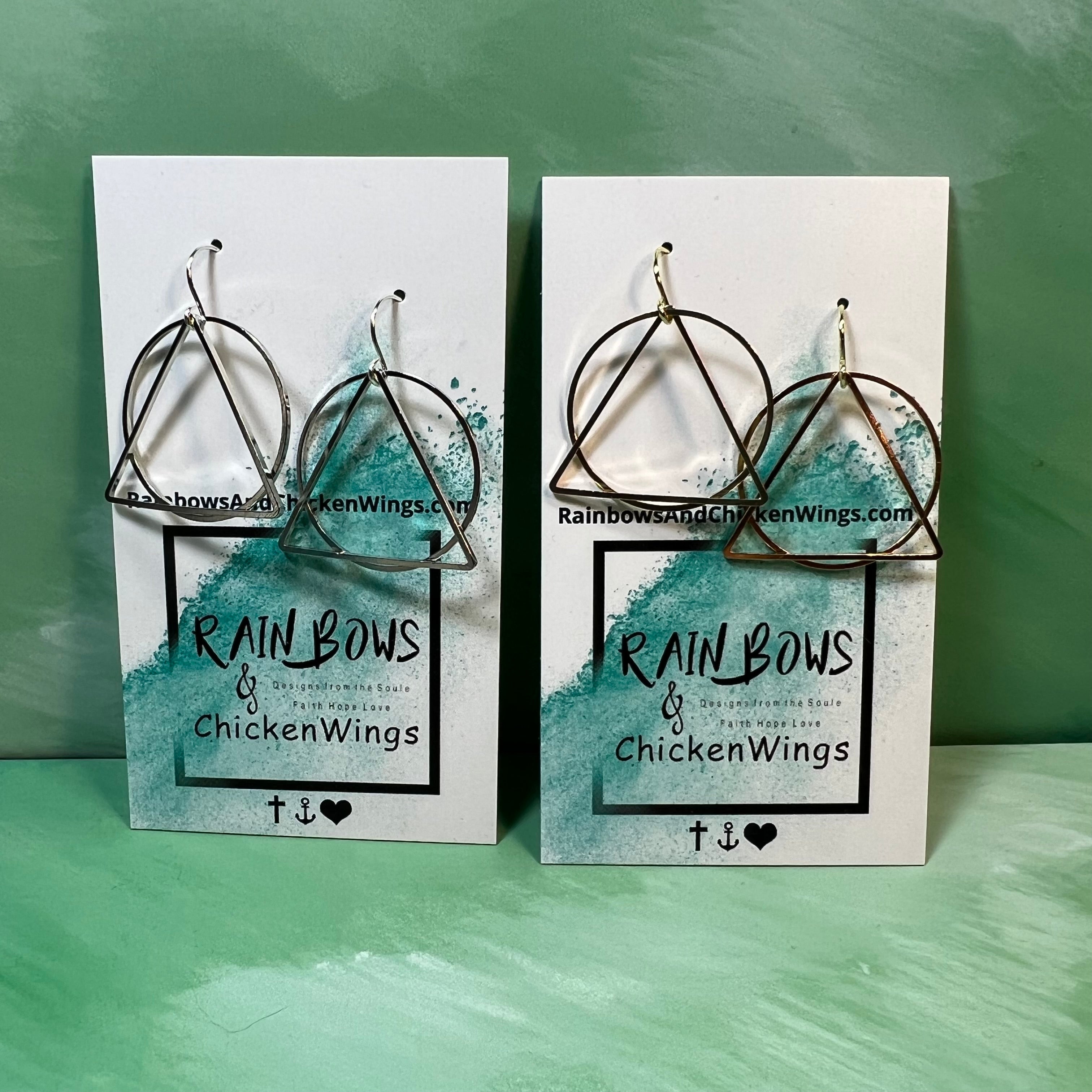 ALCOHOLICS ANONYMOUS SYMBOL EARRINGS BE PROUD OF YOUR RECOVERY