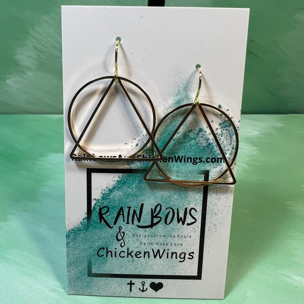 ALCOHOLICS ANONYMOUS SYMBOL EARRINGS BE PROUD OF YOUR RECOVERY