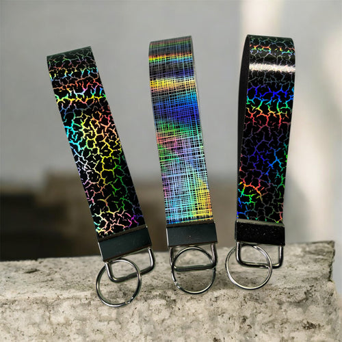Black HoloGraphic Leopard KeyChain / Wristlet