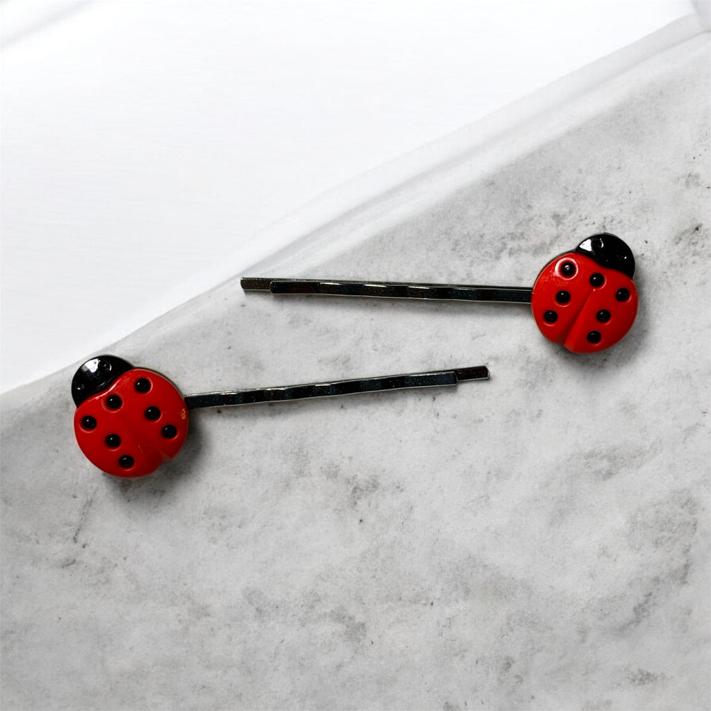 Lady Bug Bobby Pins