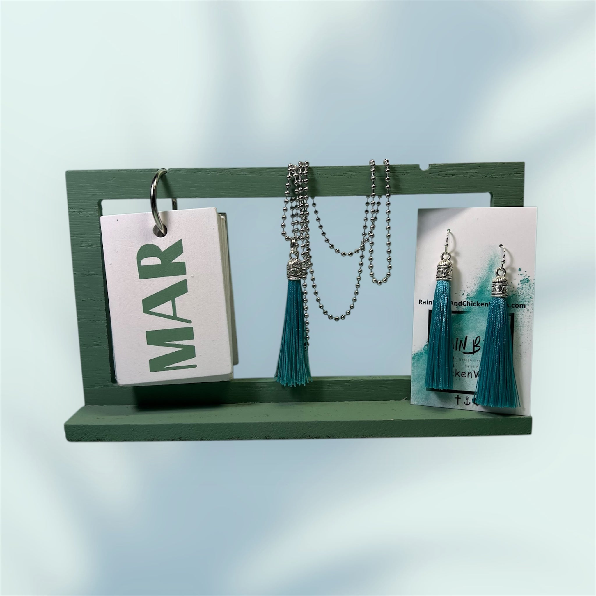 BirthStone Color Tassels Necklace and Earrings Set