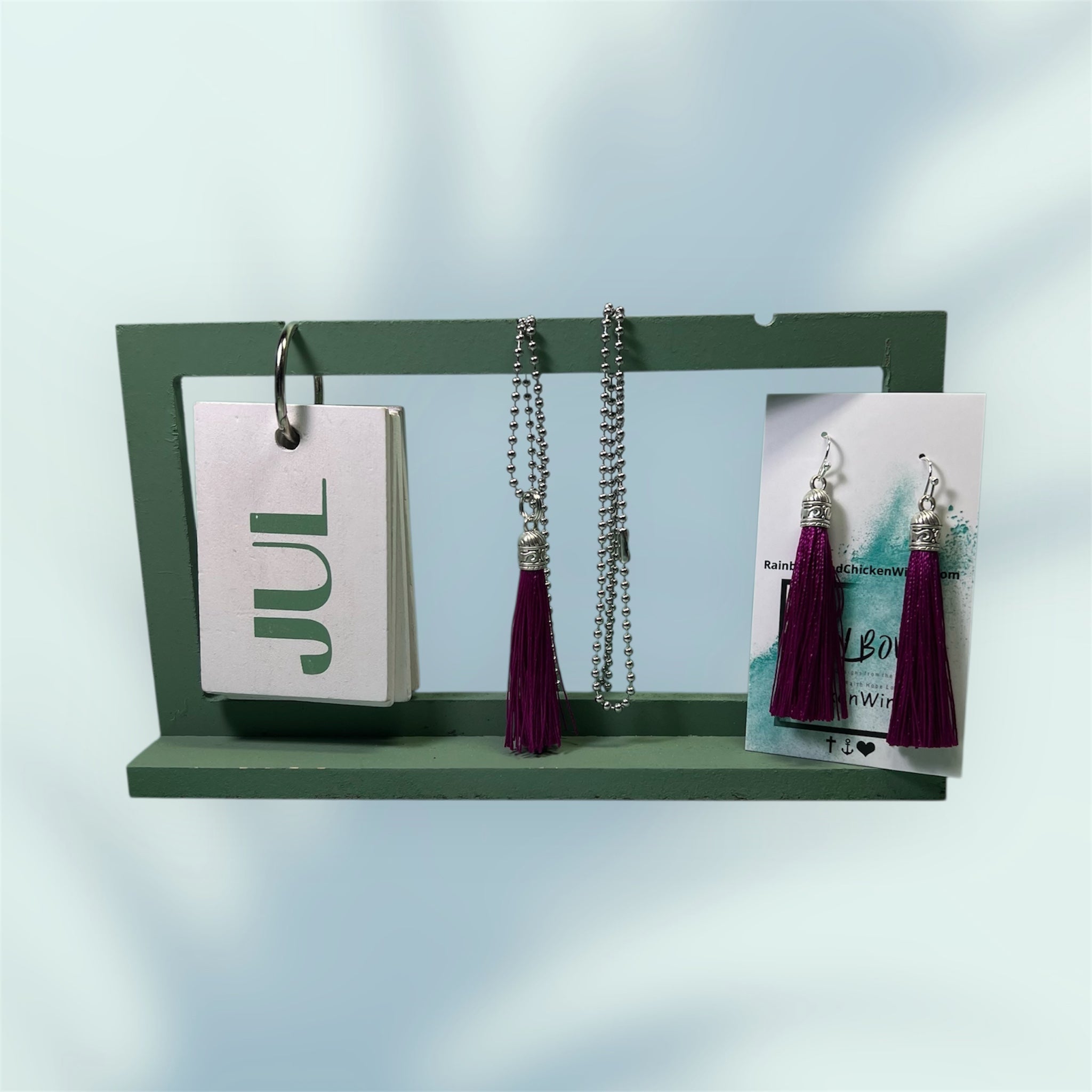 BirthStone Color Tassels Necklace and Earrings Set