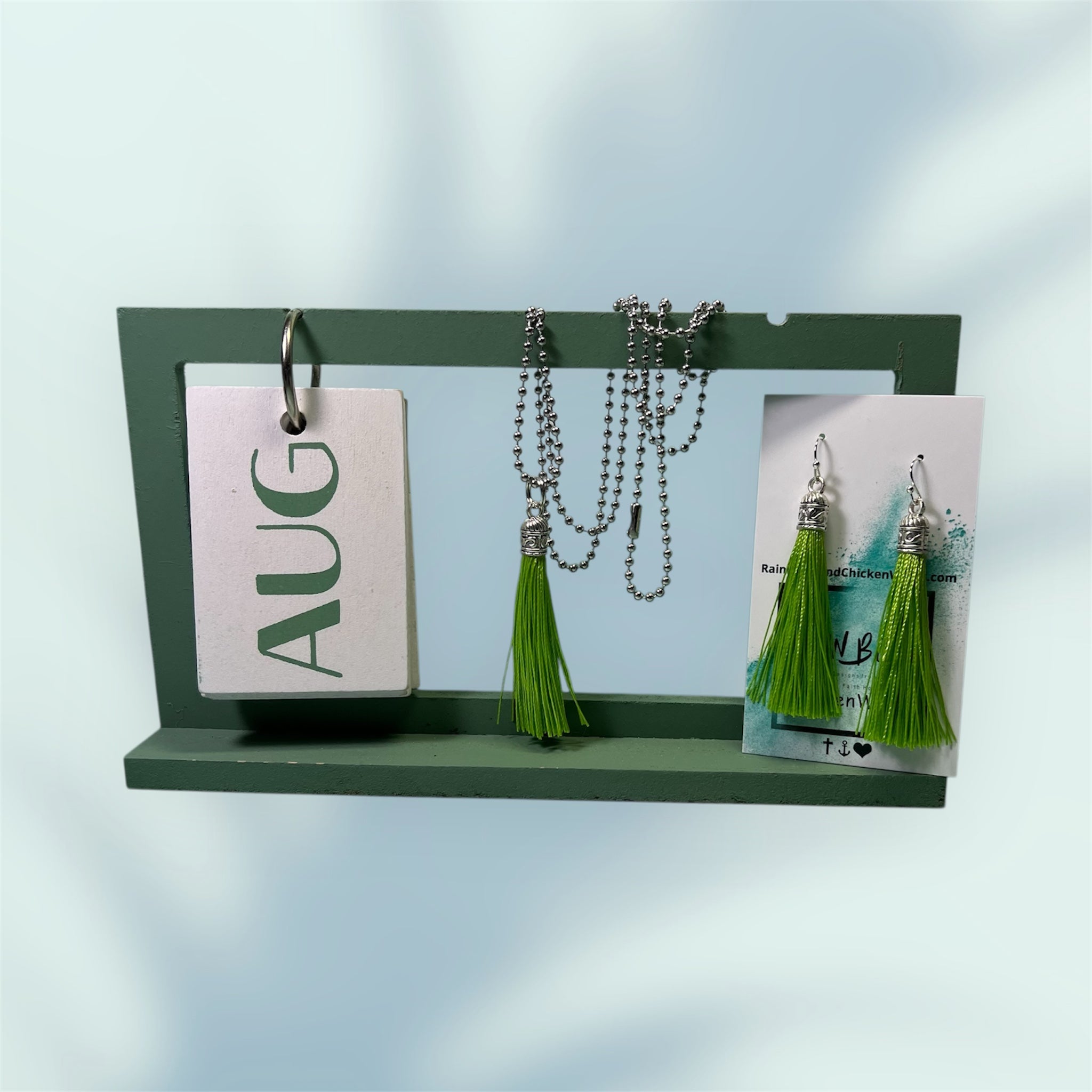 BirthStone Color Tassels Necklace and Earrings Set