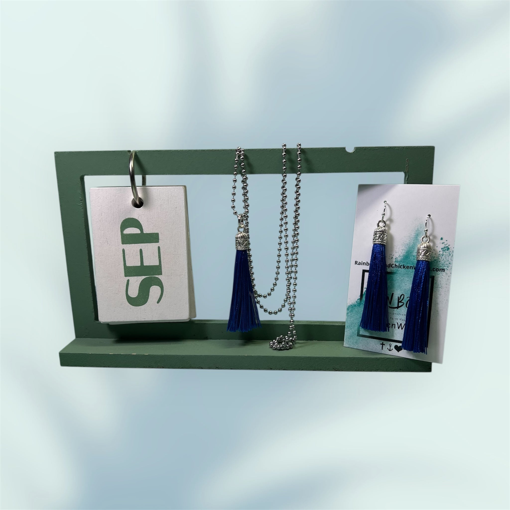 BirthStone Color Tassels Necklace and Earrings Set