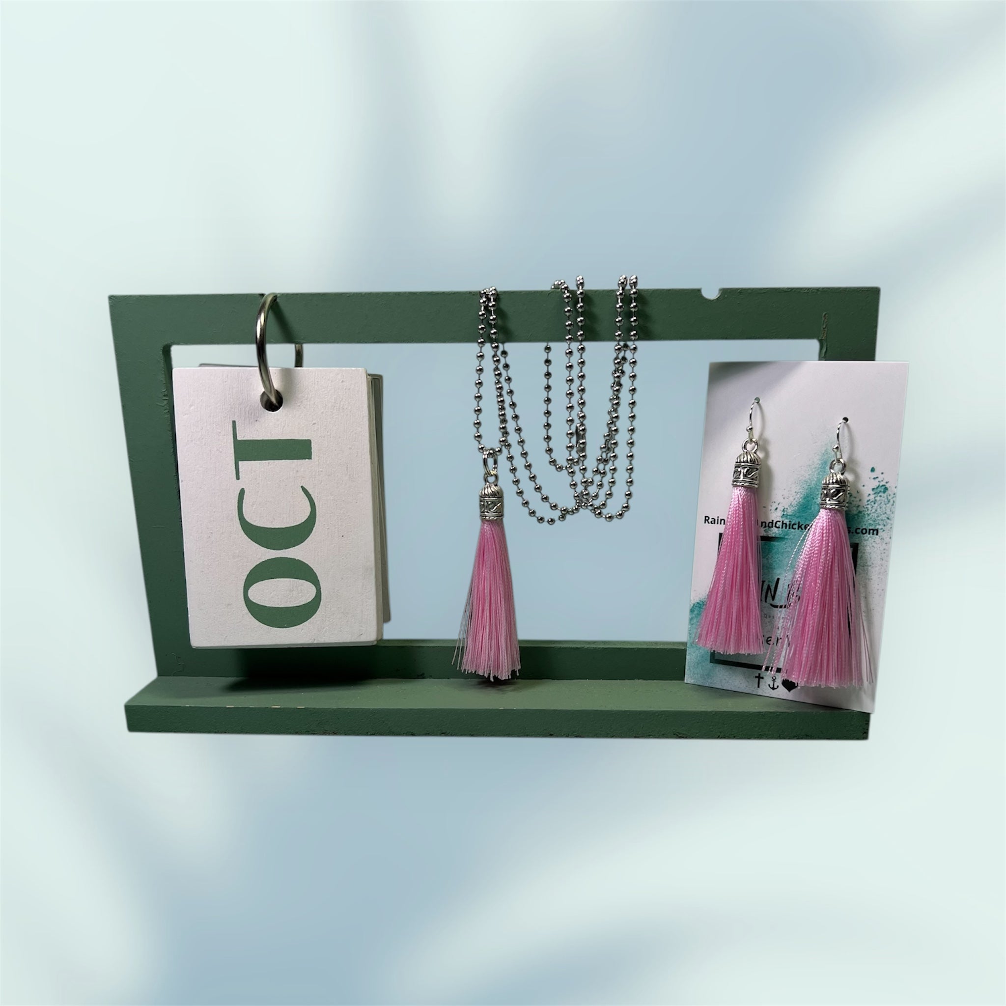 BirthStone Color Tassels Necklace and Earrings Set
