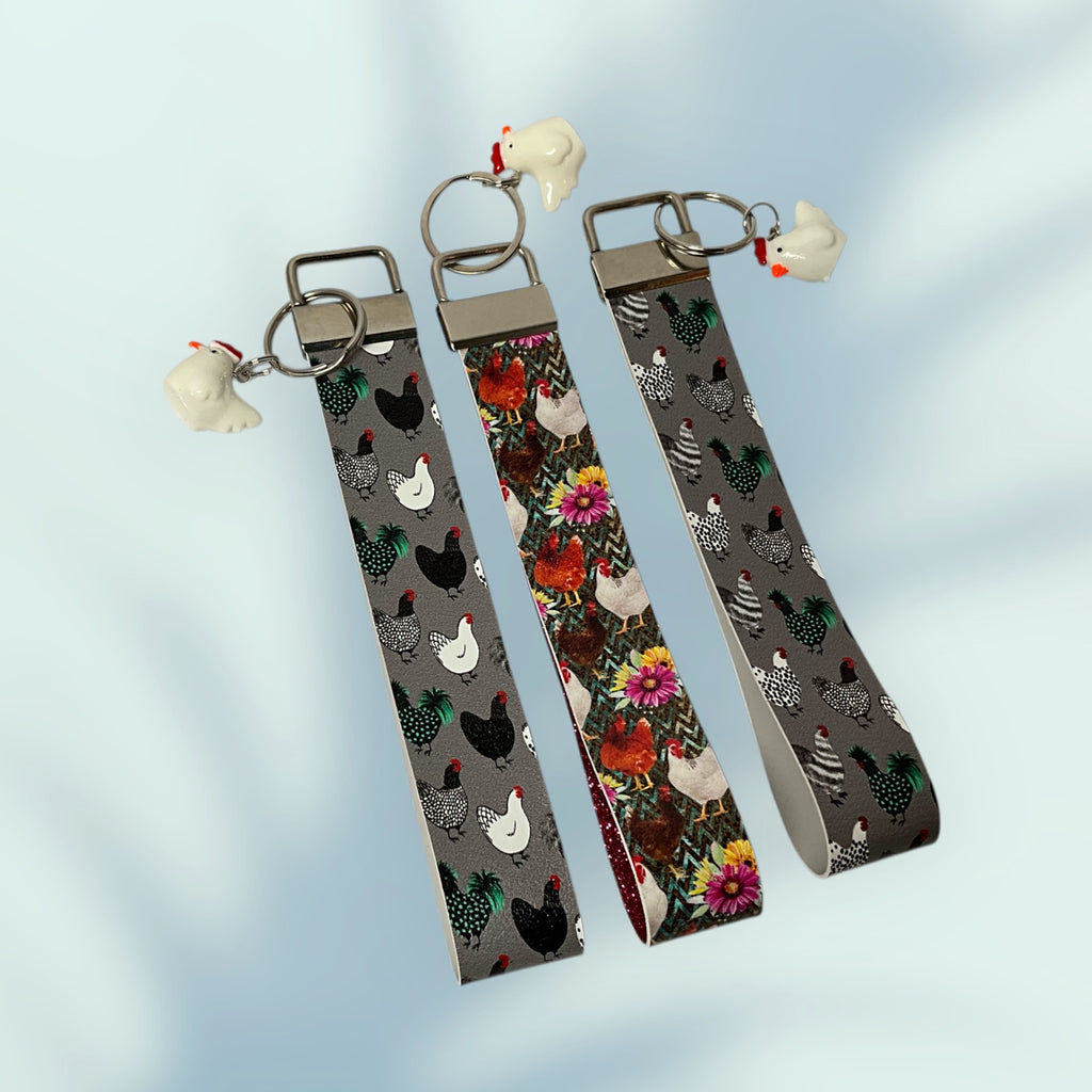 Chickens KeyChain Wristlet