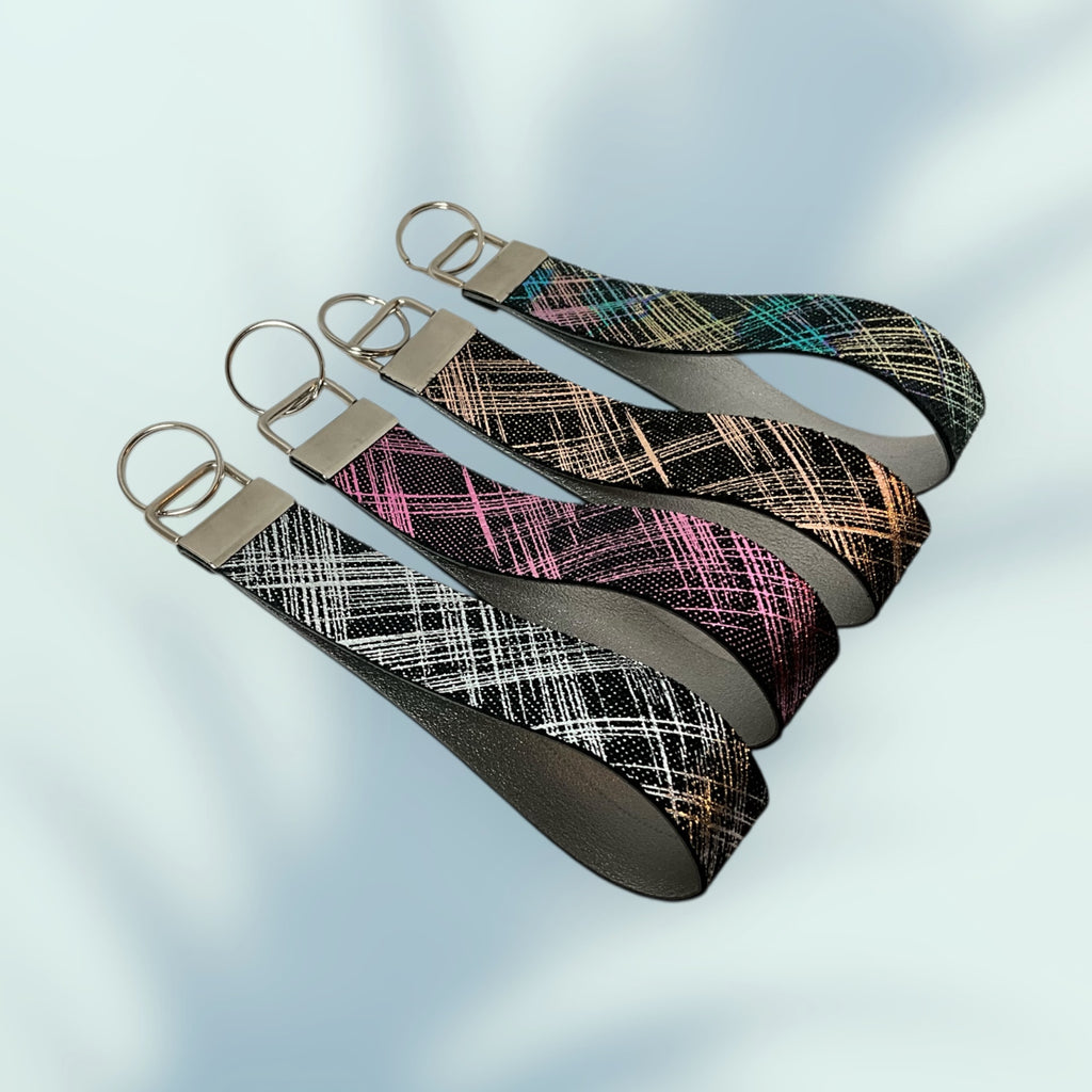 Iridescent Geometric KeyChain Wristlet