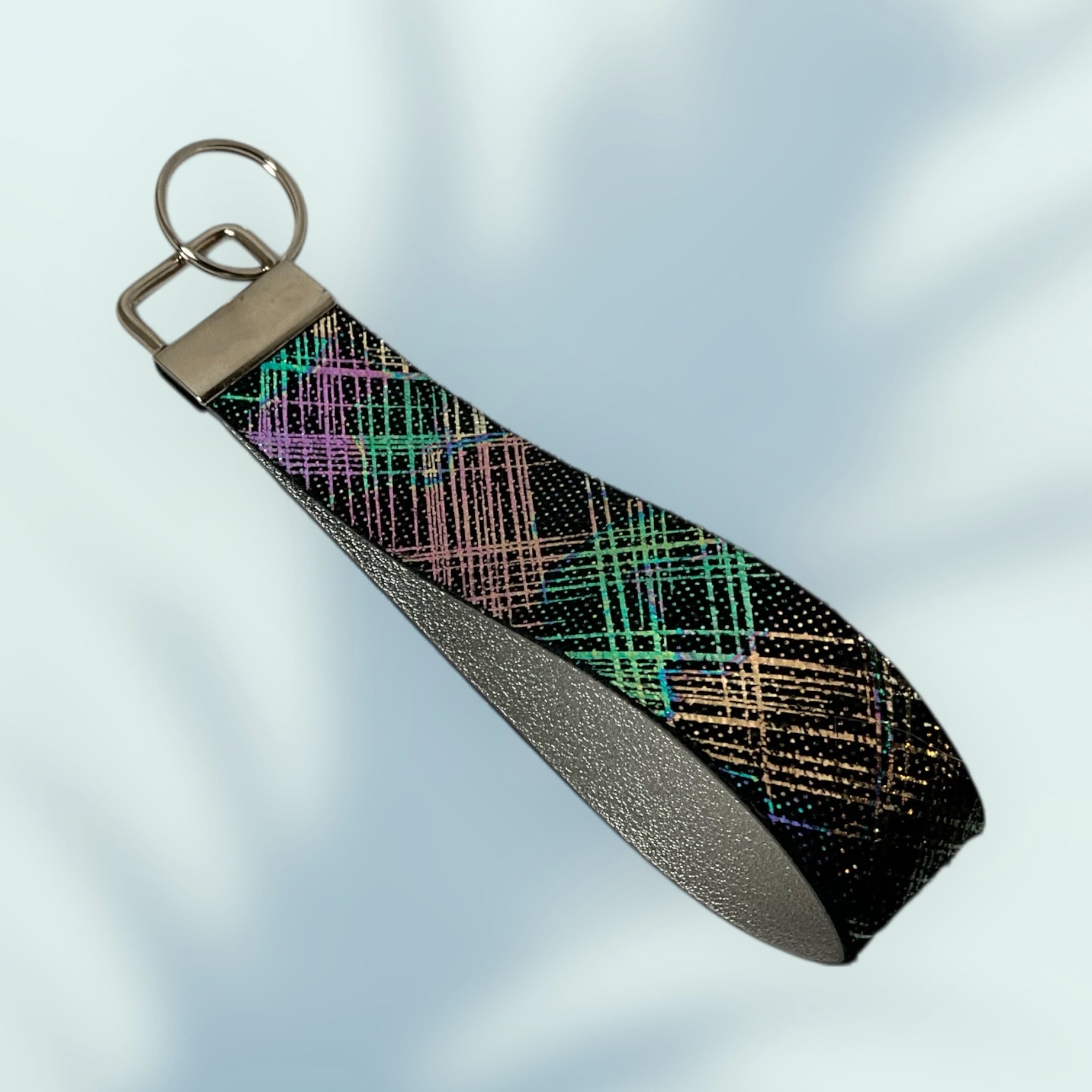 Iridescent Geometric KeyChain Wristlet