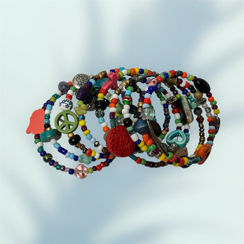 Bohemian Memory Wire Wrap Bracelet