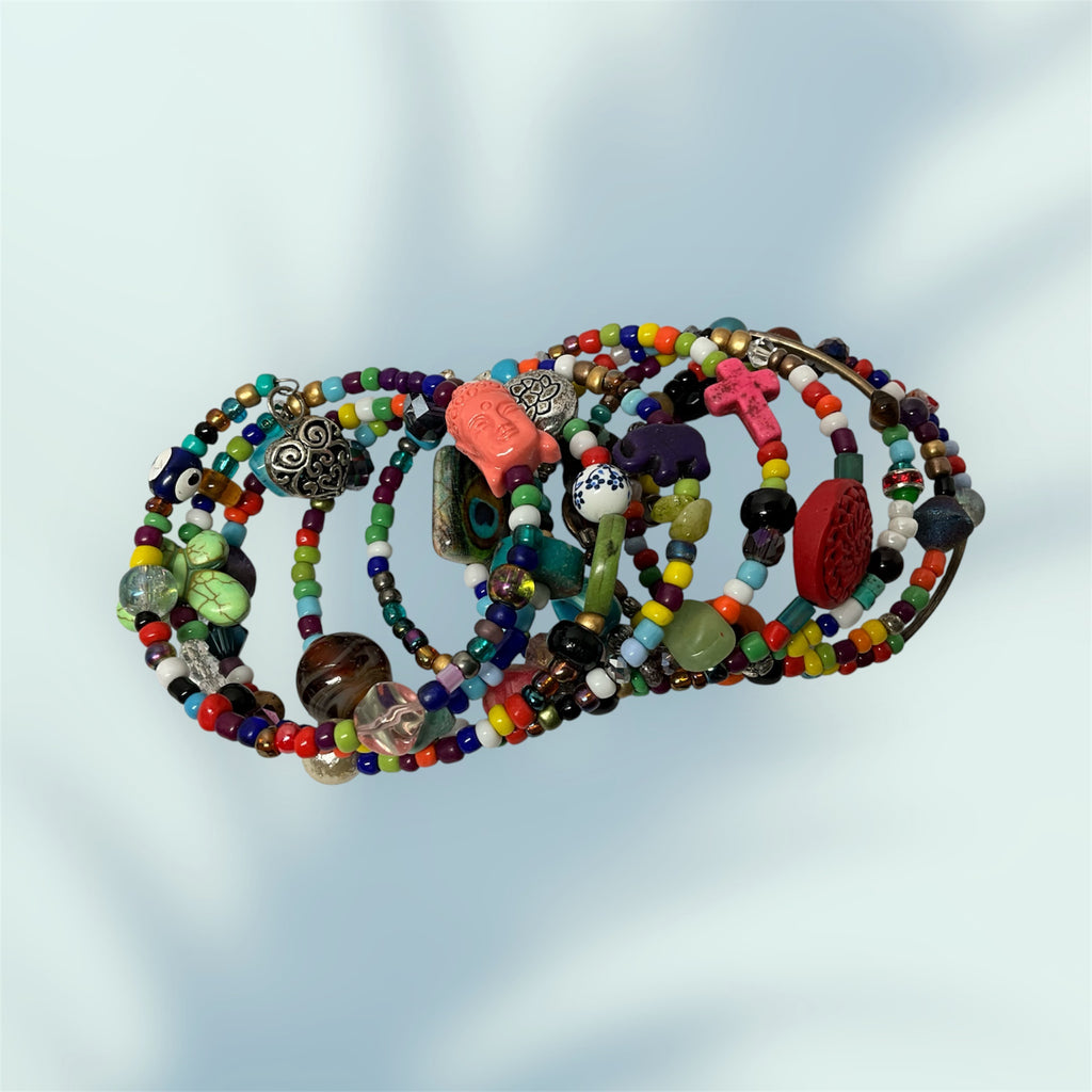 Bohemian Memory Wire Wrap Bracelet