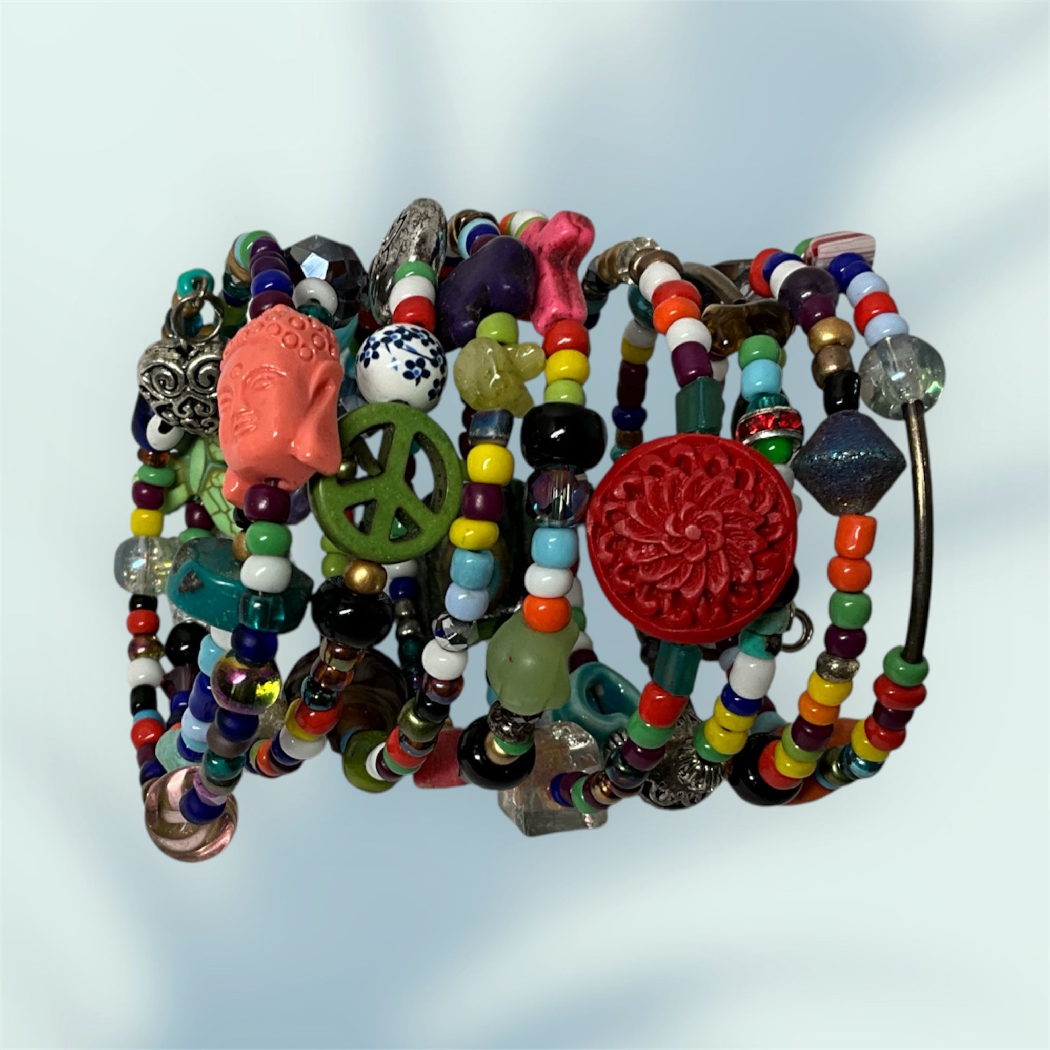 Bohemian Memory Wire Wrap Bracelet