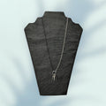 Black & Brushed Silver Mixed Metal NeckLace