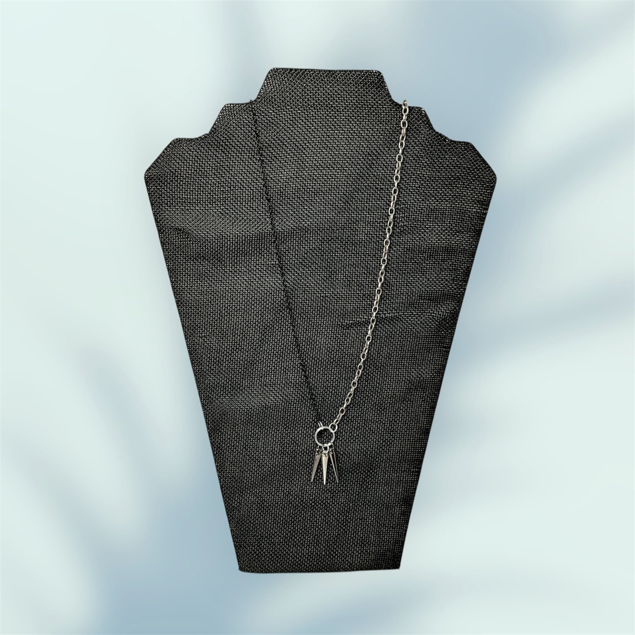 Black & Brushed Silver Mixed Metal NeckLace