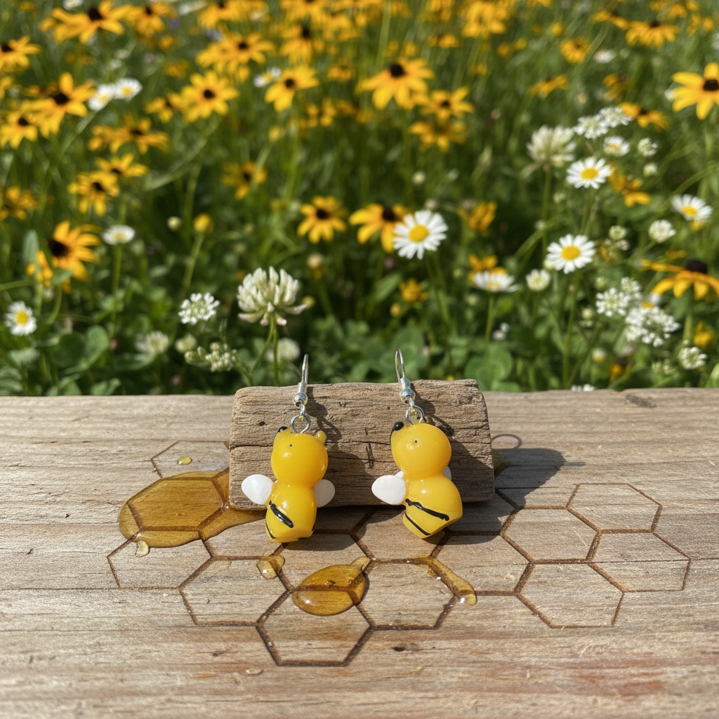 Bee Earrings - Nature-Inspired Product Photography