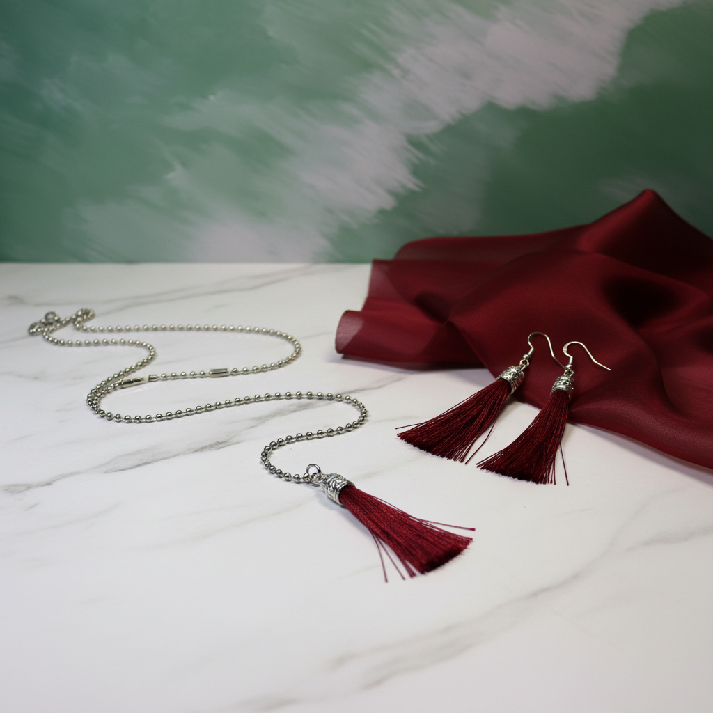 January Tassels Necklace and Earrings Set